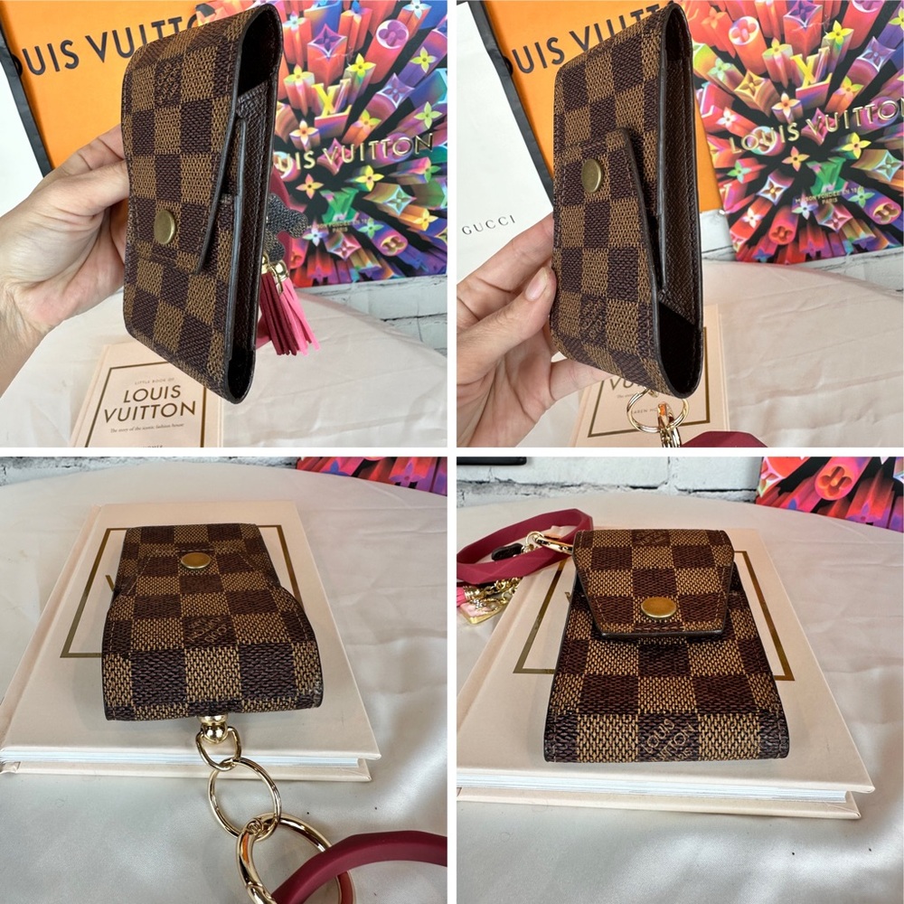 Louis Vuitton Damier Ebene mini pouch wristlet with charms - Picture 5 of 10